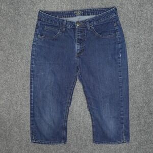 Lee Riders Jeans Womens Capris 32x18 Blue Denim Relaxed Straight Leg Crop Pants